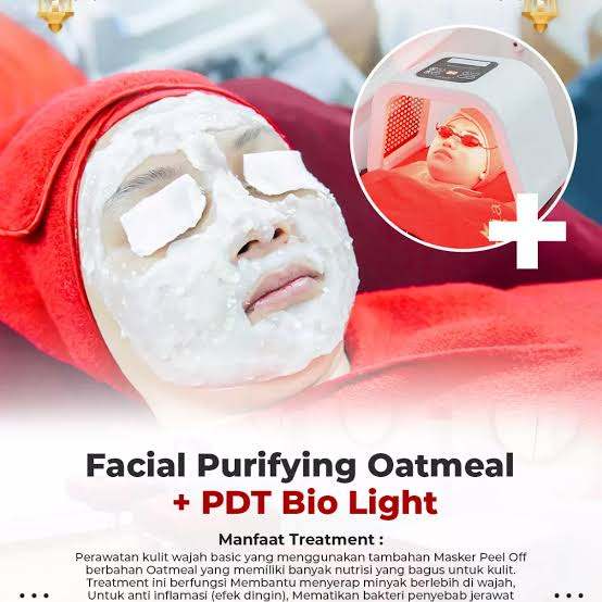 Facial puriflying oatmeal + PDT